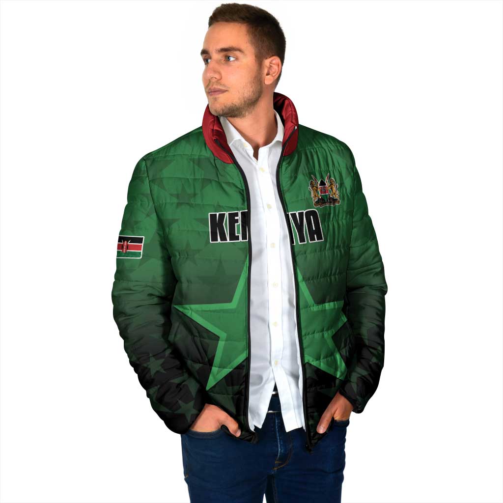 Custom Kenya Football Padded Jacket Go Harambee Stars - Green Jersey - Wonder Print Shop