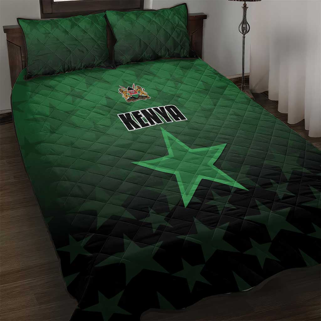 Kenya Football Quilt Bed Set Go Harambee Stars - Green Jersey - Wonder Print Shop