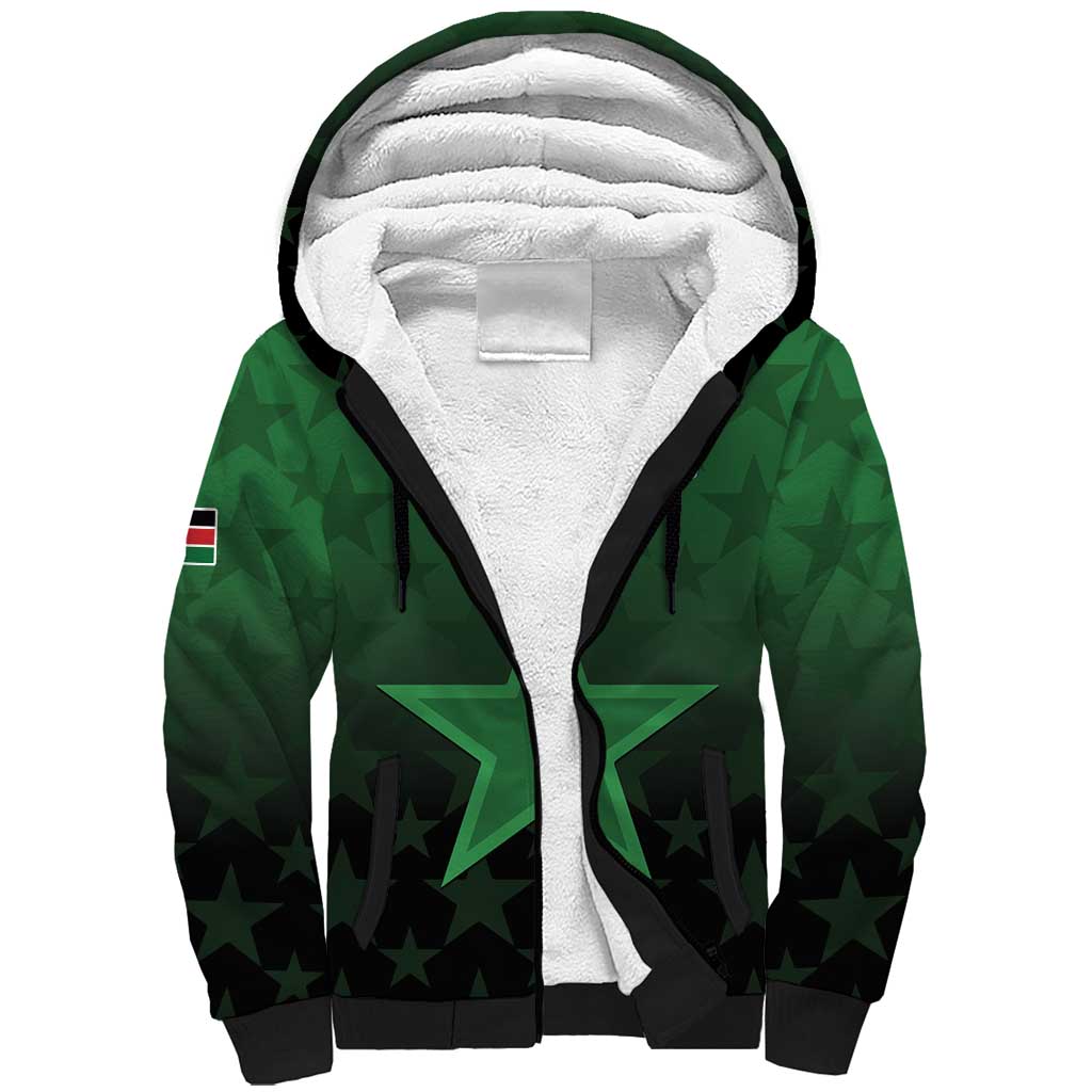 Custom Kenya Football Sherpa Hoodie Go Harambee Stars - Green Jersey - Wonder Print Shop