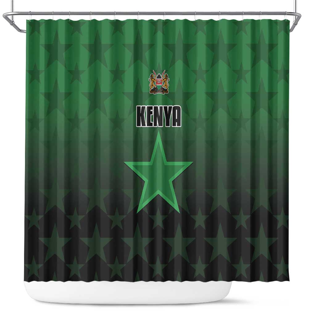 Kenya Football Shower Curtain Go Harambee Stars - Green Jersey - Wonder Print Shop