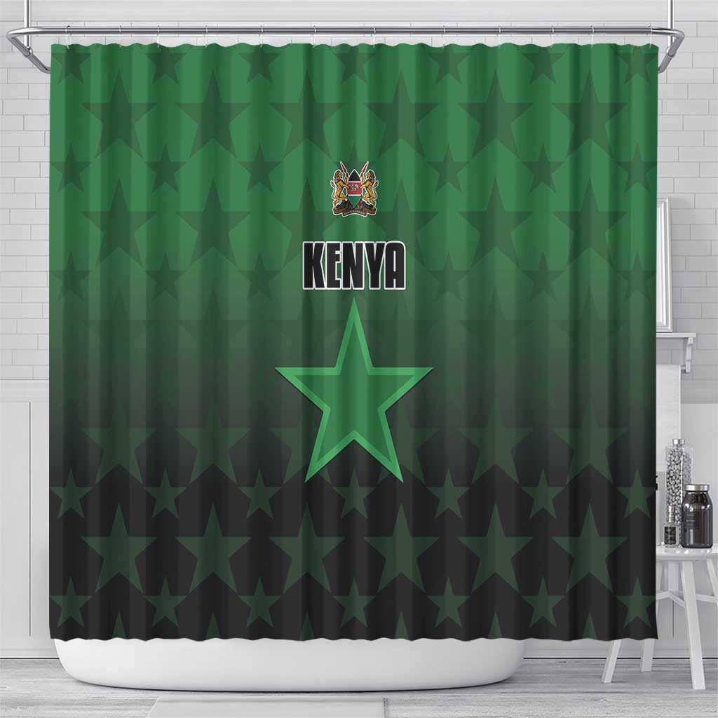 Kenya Football Shower Curtain Go Harambee Stars - Green Jersey - Wonder Print Shop
