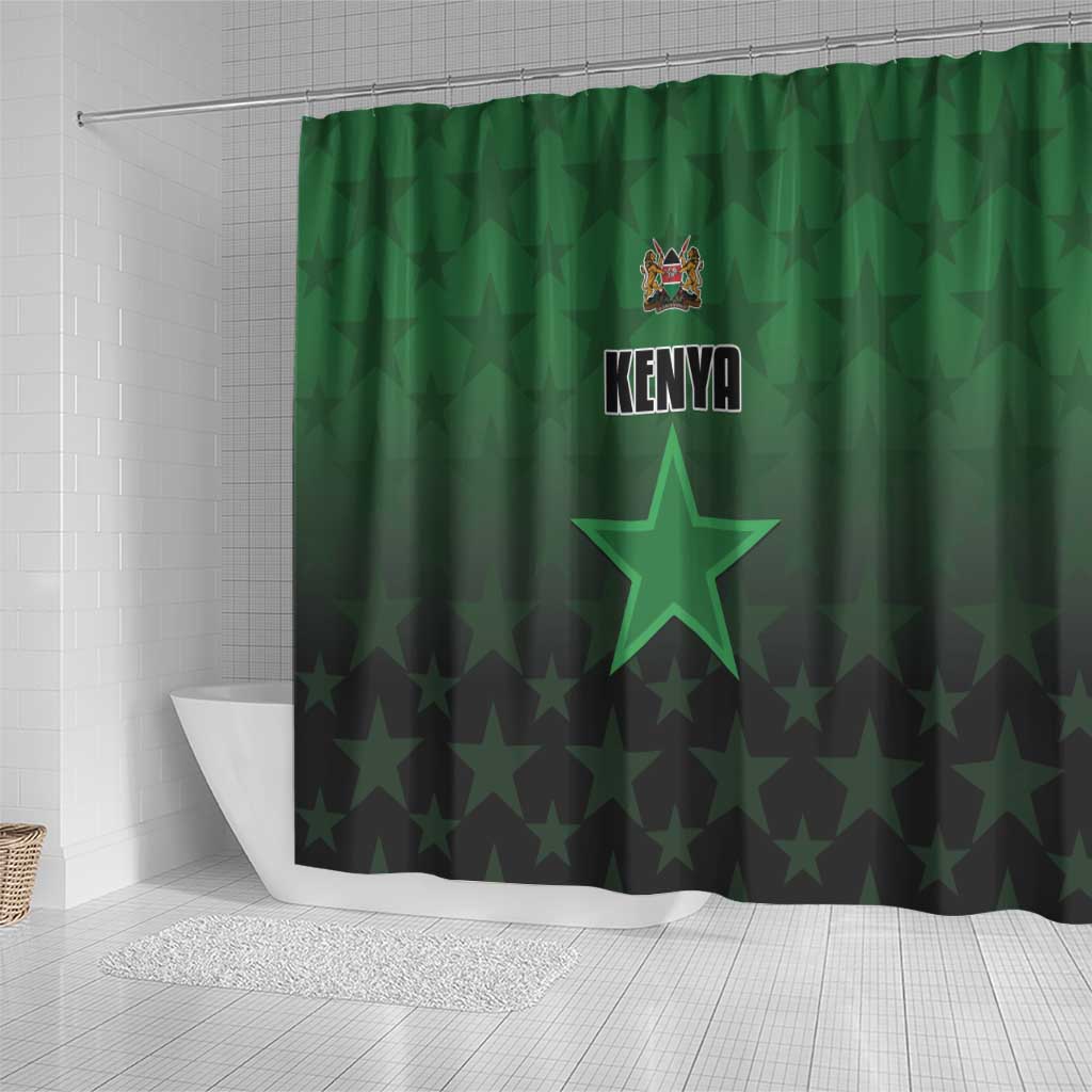 Kenya Football Shower Curtain Go Harambee Stars - Green Jersey - Wonder Print Shop