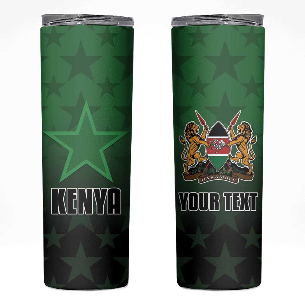 Custom Kenya Football Skinny Tumbler Go Harambee Stars - Green Jersey - Wonder Print Shop