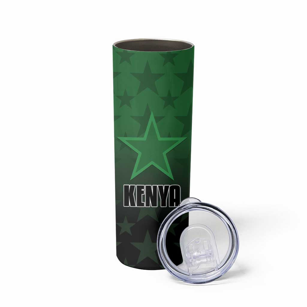 Custom Kenya Football Skinny Tumbler Go Harambee Stars - Green Jersey - Wonder Print Shop