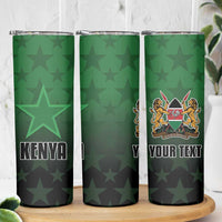 Custom Kenya Football Skinny Tumbler Go Harambee Stars - Green Jersey - Wonder Print Shop