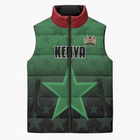 Custom Kenya Football Sleeveless Puffer Jacket Go Harambee Stars - Green Jersey - Wonder Print Shop
