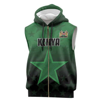 Custom Kenya Football Sleeveless Zip Hoodie Go Harambee Stars - Green Jersey - Wonder Print Shop