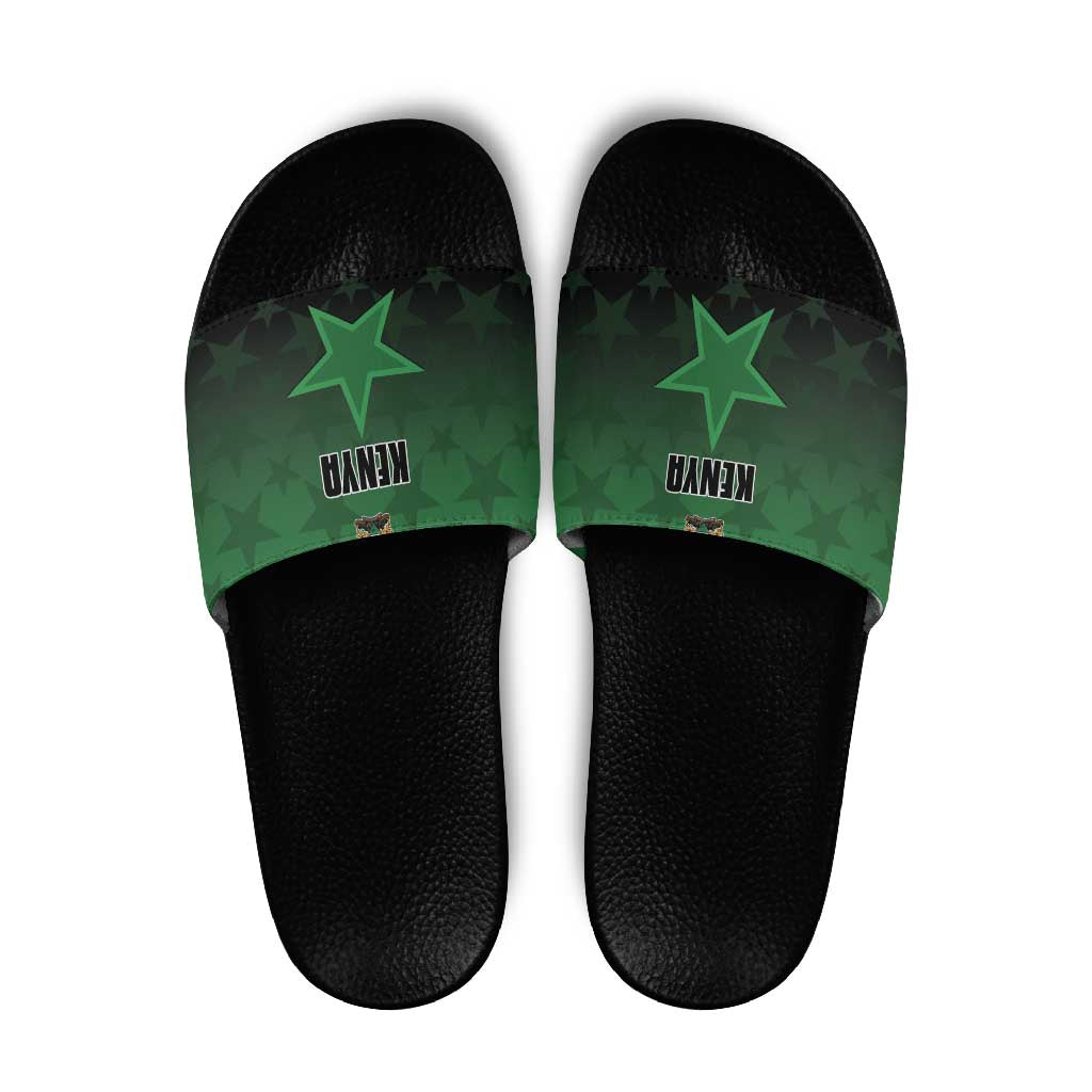 Kenya Football Slide Sandals Go Harambee Stars - Green Jersey - Wonder Print Shop