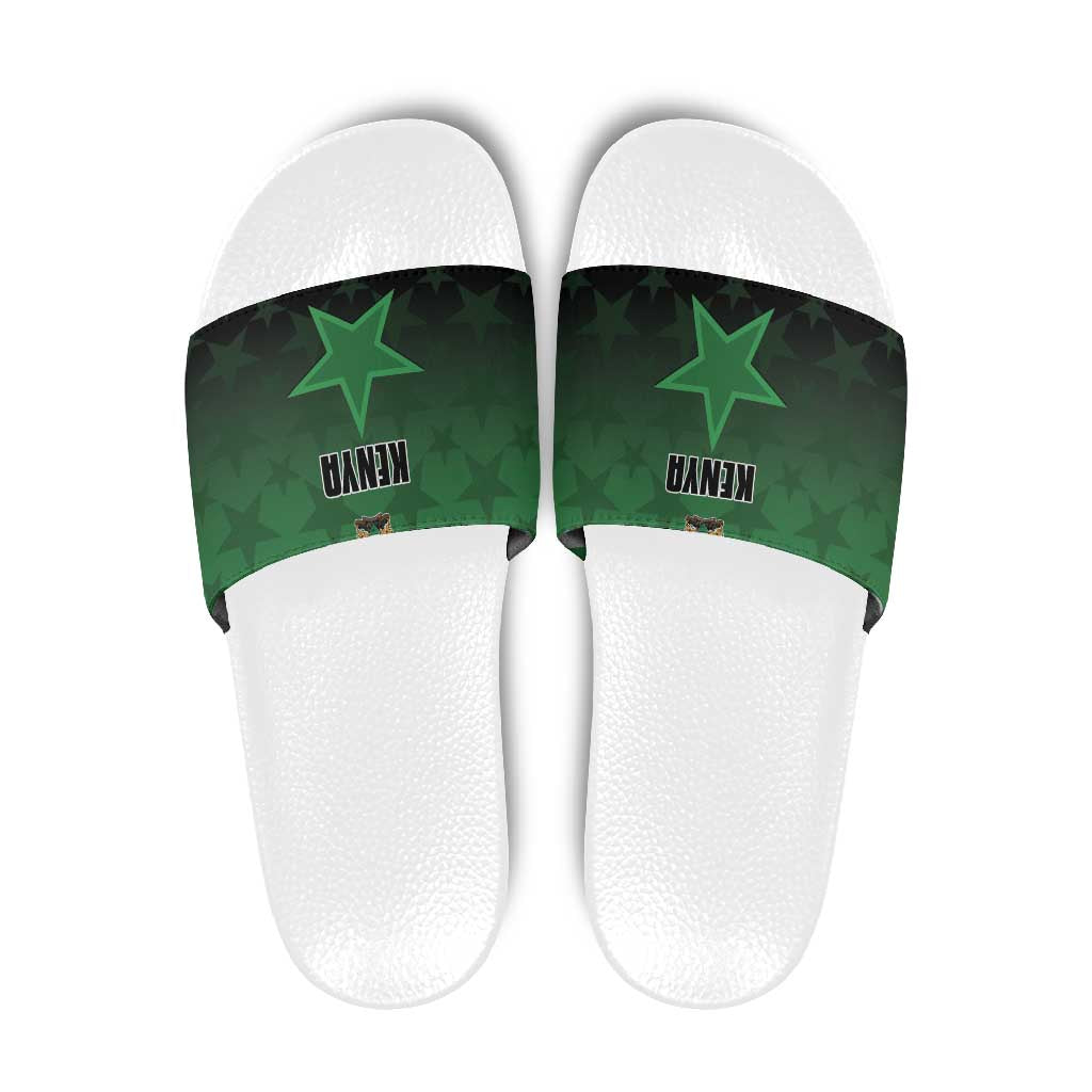 Kenya Football Slide Sandals Go Harambee Stars - Green Jersey - Wonder Print Shop
