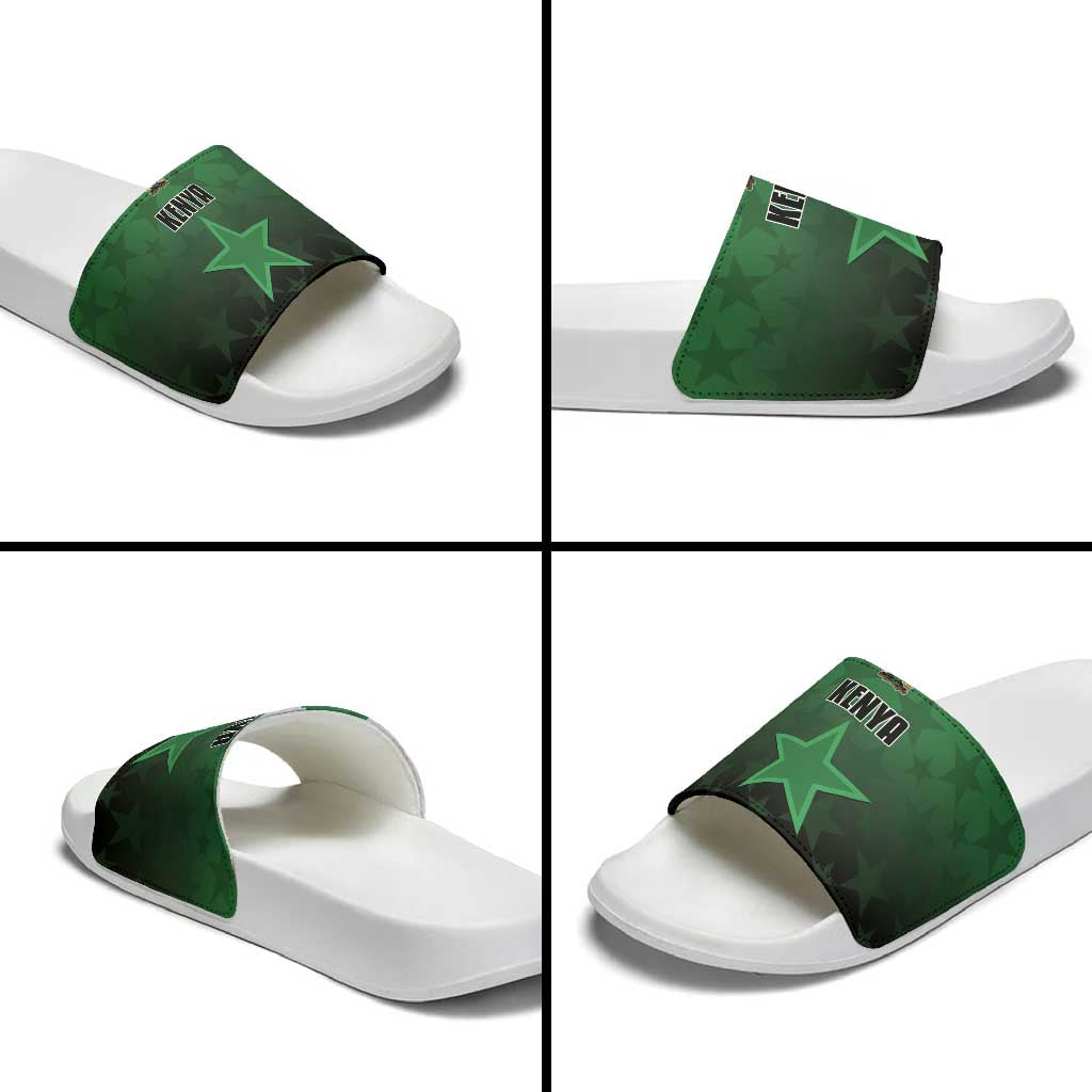 Kenya Football Slide Sandals Go Harambee Stars - Green Jersey - Wonder Print Shop