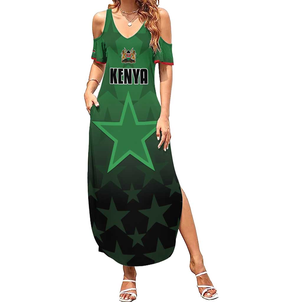 Custom Kenya Football Summer Maxi Dress Go Harambee Stars - Green Jersey - Wonder Print Shop