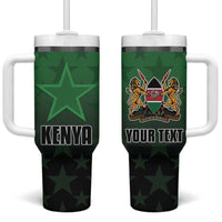 Custom Kenya Football Tumbler With Handle Go Harambee Stars - Green Jersey - Wonder Print Shop