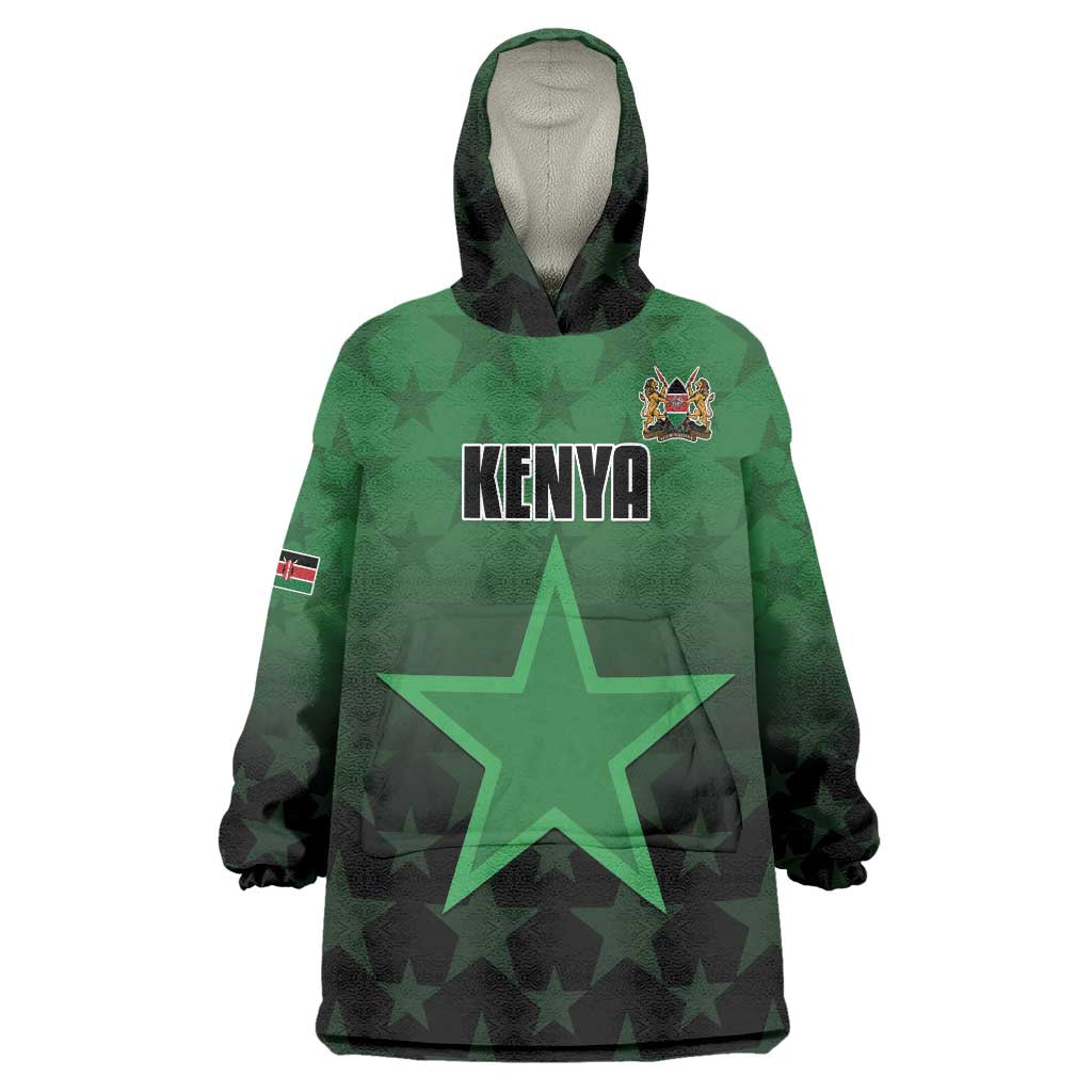 Custom Kenya Football Wearable Blanket Hoodie Go Harambee Stars - Green Jersey - Wonder Print Shop