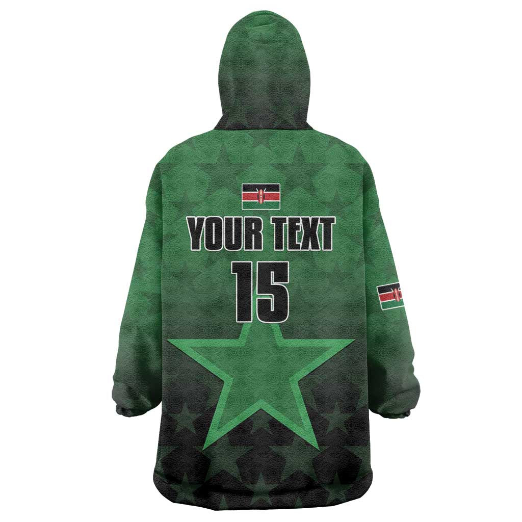 Custom Kenya Football Wearable Blanket Hoodie Go Harambee Stars - Green Jersey - Wonder Print Shop