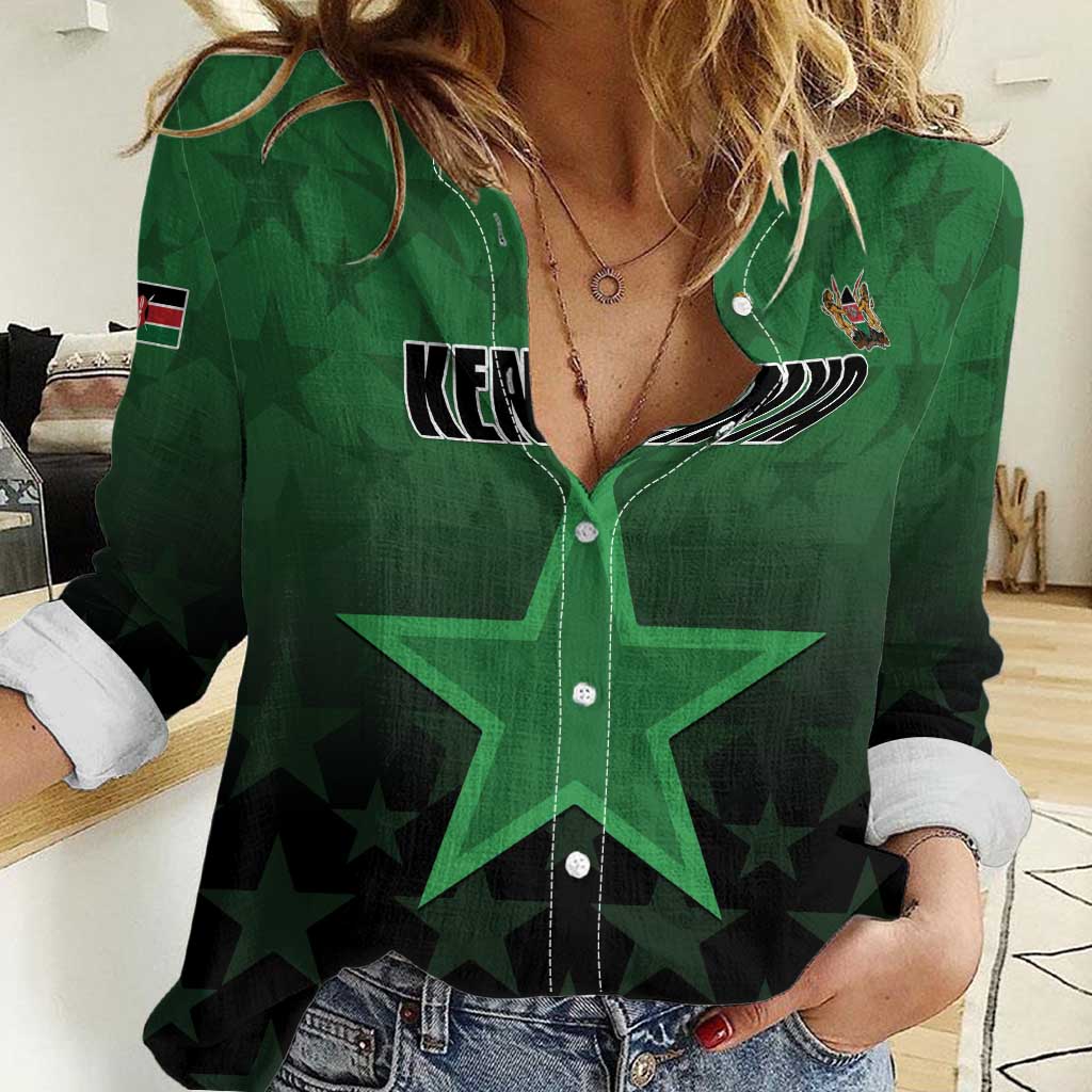 Custom Kenya Football Women Casual Shirt Go Harambee Stars - Green Jersey - Wonder Print Shop