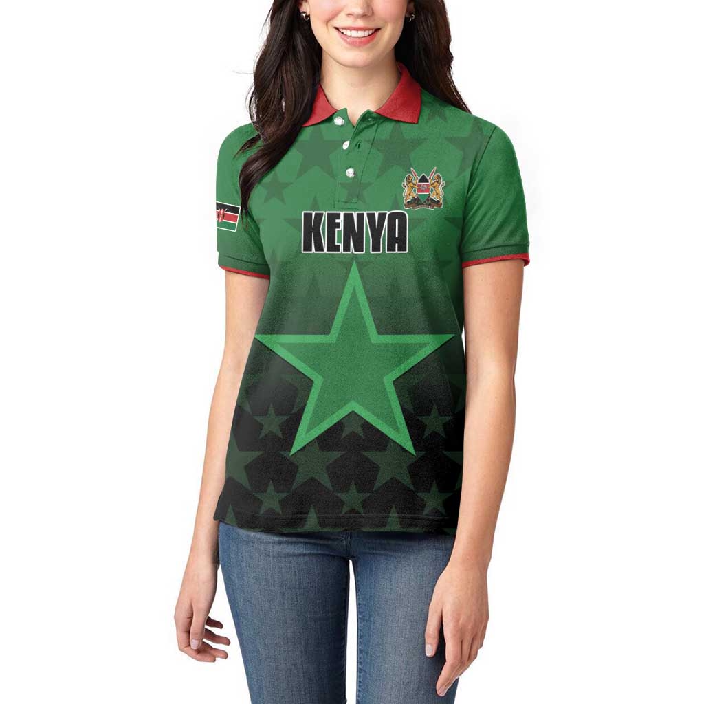 Custom Kenya Football Women Polo Shirt Go Harambee Stars - Green Jersey - Wonder Print Shop