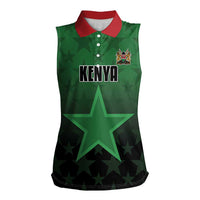 Custom Kenya Football Women Sleeveless Polo Shirt Go Harambee Stars - Green Jersey - Wonder Print Shop