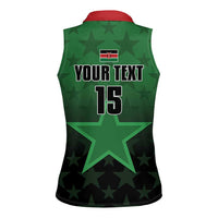 Custom Kenya Football Women Sleeveless Polo Shirt Go Harambee Stars - Green Jersey - Wonder Print Shop