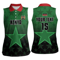 Custom Kenya Football Women Sleeveless Polo Shirt Go Harambee Stars - Green Jersey - Wonder Print Shop