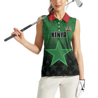 Custom Kenya Football Women Sleeveless Polo Shirt Go Harambee Stars - Green Jersey - Wonder Print Shop