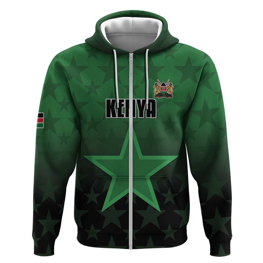 Custom Kenya Football Zip Hoodie Go Harambee Stars - Green Jersey - Wonder Print Shop