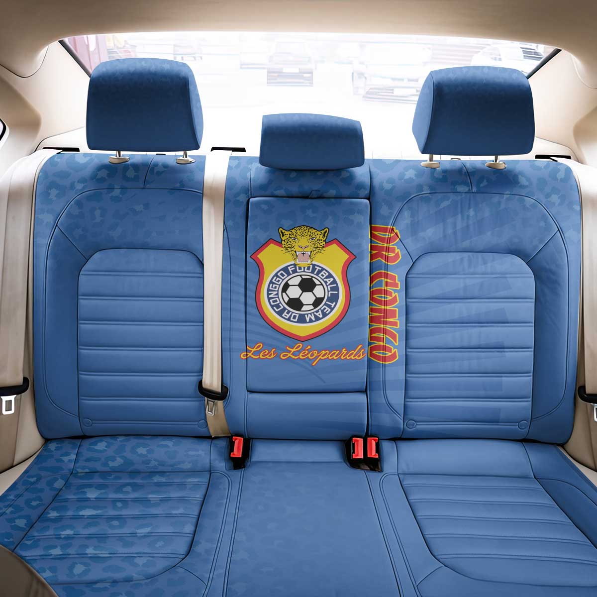 DR Congo Football Back Car Seat Cover Come On Les Léopards - Wonder Print Shop