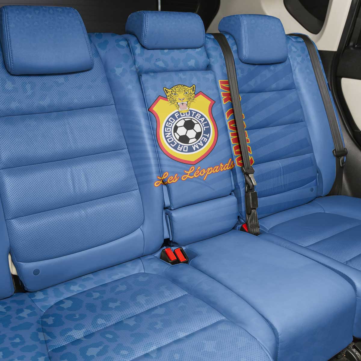 DR Congo Football Back Car Seat Cover Come On Les Léopards - Wonder Print Shop