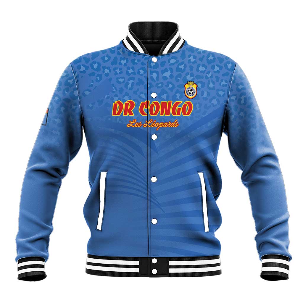 Custom DR Congo Football Baseball Jacket Come On Les Léopards - Wonder Print Shop
