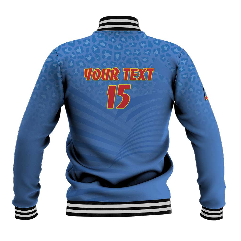 Custom DR Congo Football Baseball Jacket Come On Les Léopards - Wonder Print Shop