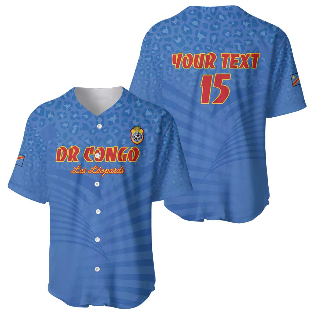 Custom DR Congo Football Baseball Jersey Come On Les Léopards - Wonder Print Shop