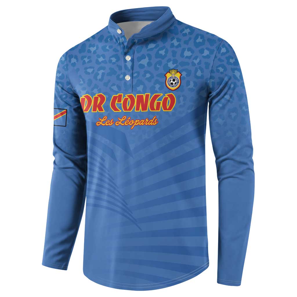 Custom DR Congo Football Button Sweatshirt Come On Les Léopards - Wonder Print Shop