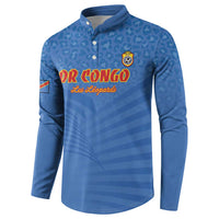 Custom DR Congo Football Button Sweatshirt Come On Les Léopards - Wonder Print Shop