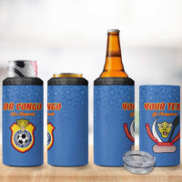 Custom DR Congo Football 4 in 1 Can Cooler Tumbler Come On Les Léopards - Wonder Print Shop