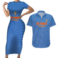 Custom DR Congo Football Couples Matching Short Sleeve Bodycon Dress and Hawaiian Shirt Come On Les Léopards - Wonder Print Shop