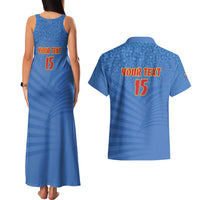 Custom DR Congo Football Couples Matching Tank Maxi Dress and Hawaiian Shirt Come On Les Léopards - Wonder Print Shop
