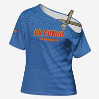 Custom DR Congo Football Cross Shoulder Shirt Come On Les Léopards - Wonder Print Shop