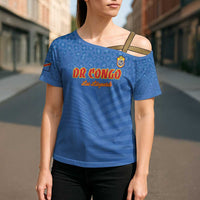 Custom DR Congo Football Cross Shoulder Shirt Come On Les Léopards - Wonder Print Shop