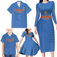 Custom DR Congo Football Family Matching Long Sleeve Bodycon Dress and Hawaiian Shirt Come On Les Léopards - Wonder Print Shop