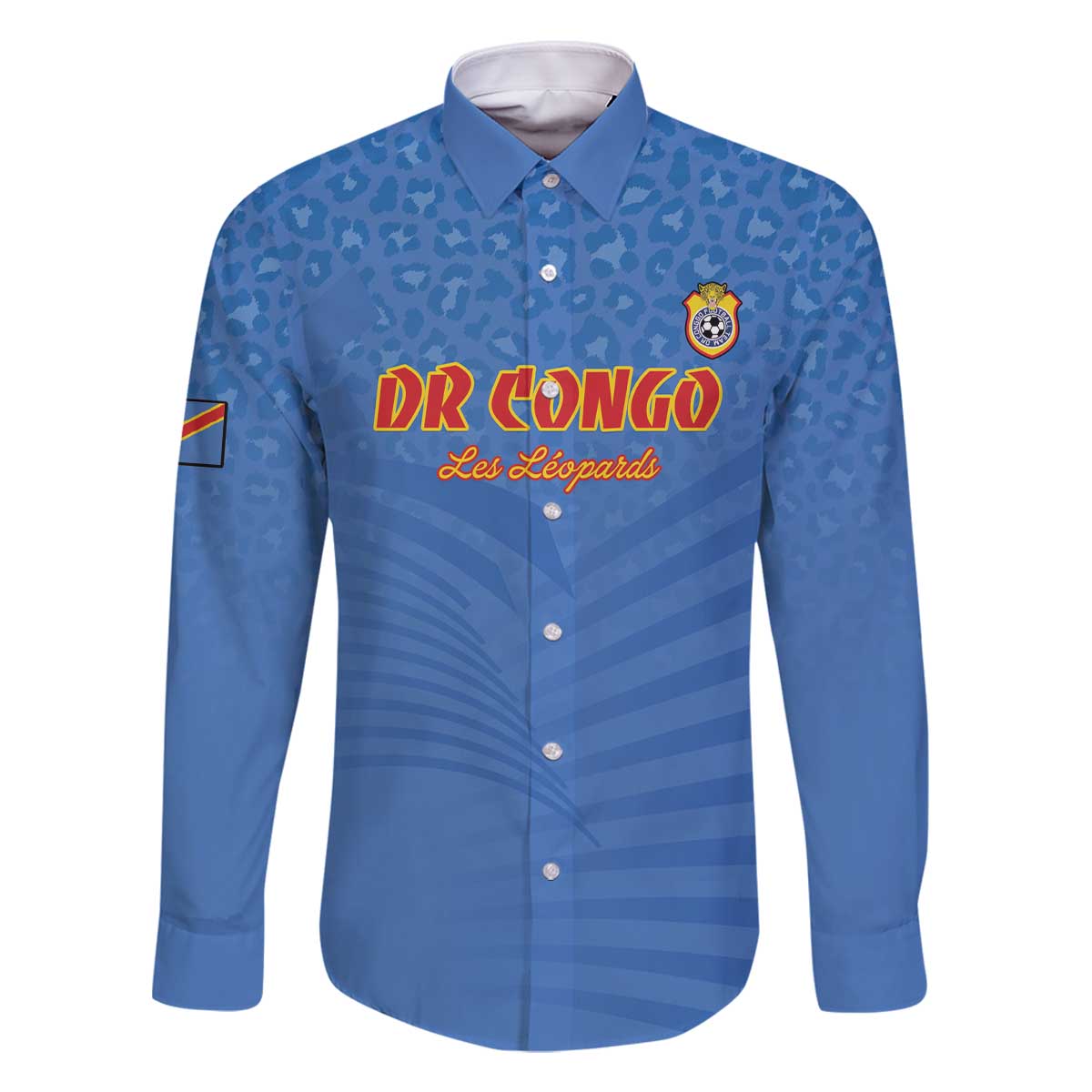 Custom DR Congo Football Family Matching Off The Shoulder Long Sleeve Dress and Hawaiian Shirt Come On Les Léopards - Wonder Print Shop