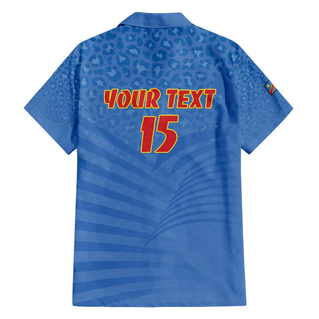 Custom DR Congo Football Family Matching Short Sleeve Bodycon Dress and Hawaiian Shirt Come On Les Léopards - Wonder Print Shop