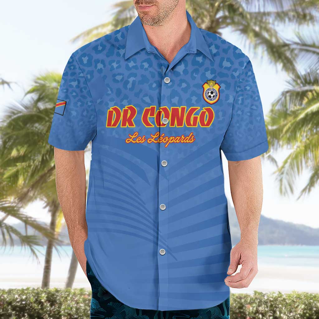 Custom DR Congo Football Hawaiian Shirt Come On Les Léopards - Wonder Print Shop