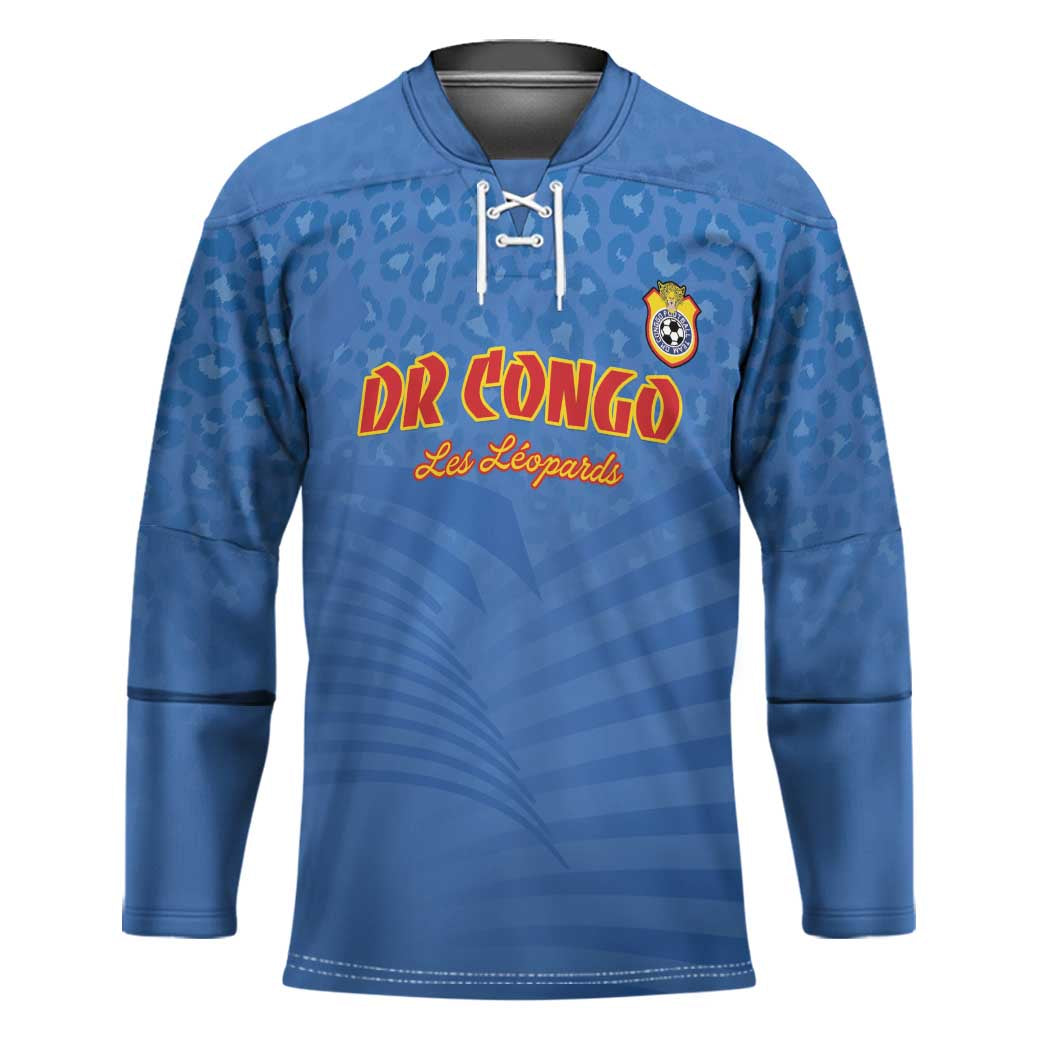 Custom DR Congo Football Hockey Jersey Come On Les Léopards - Wonder Print Shop