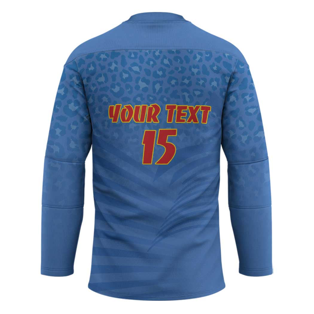 Custom DR Congo Football Hockey Jersey Come On Les Léopards - Wonder Print Shop