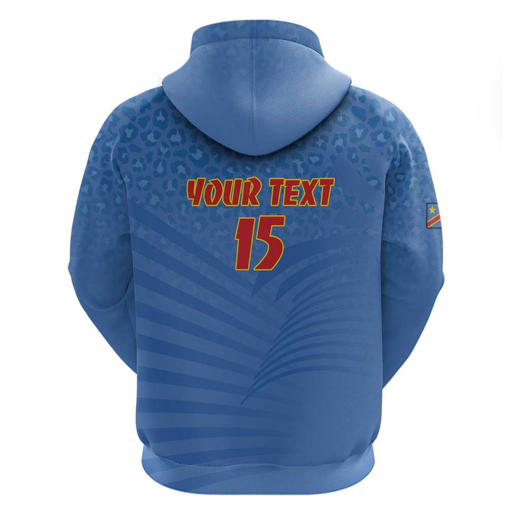 Custom DR Congo Football Hoodie Come On Les Léopards - Wonder Print Shop
