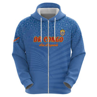 Custom DR Congo Football Hoodie Come On Les Léopards - Wonder Print Shop