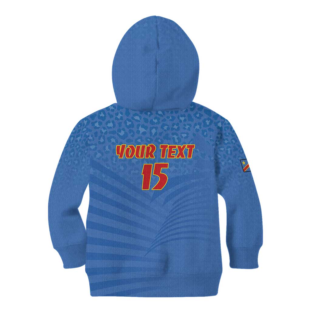 Custom DR Congo Football Kid Hoodie Come On Les Léopards - Wonder Print Shop