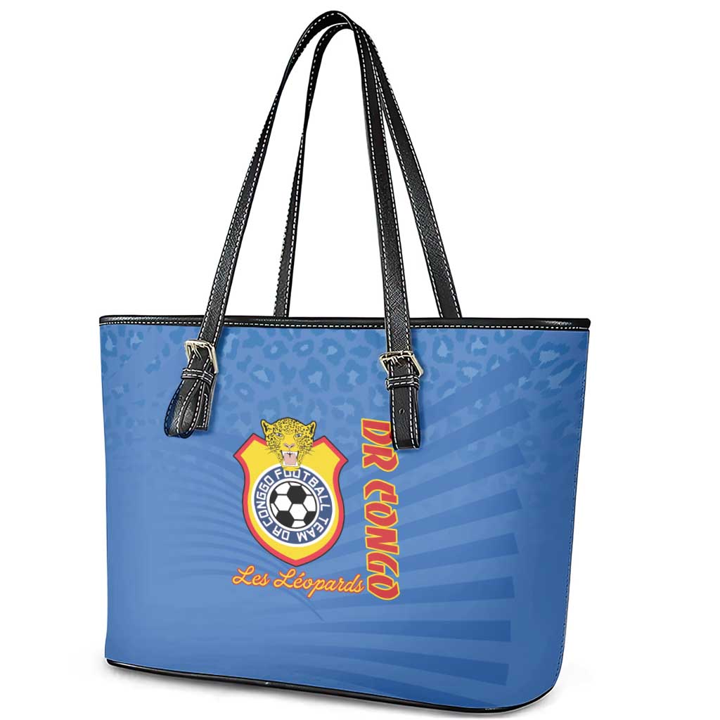 DR Congo Football Leather Tote Bag Come On Les Léopards - Wonder Print Shop