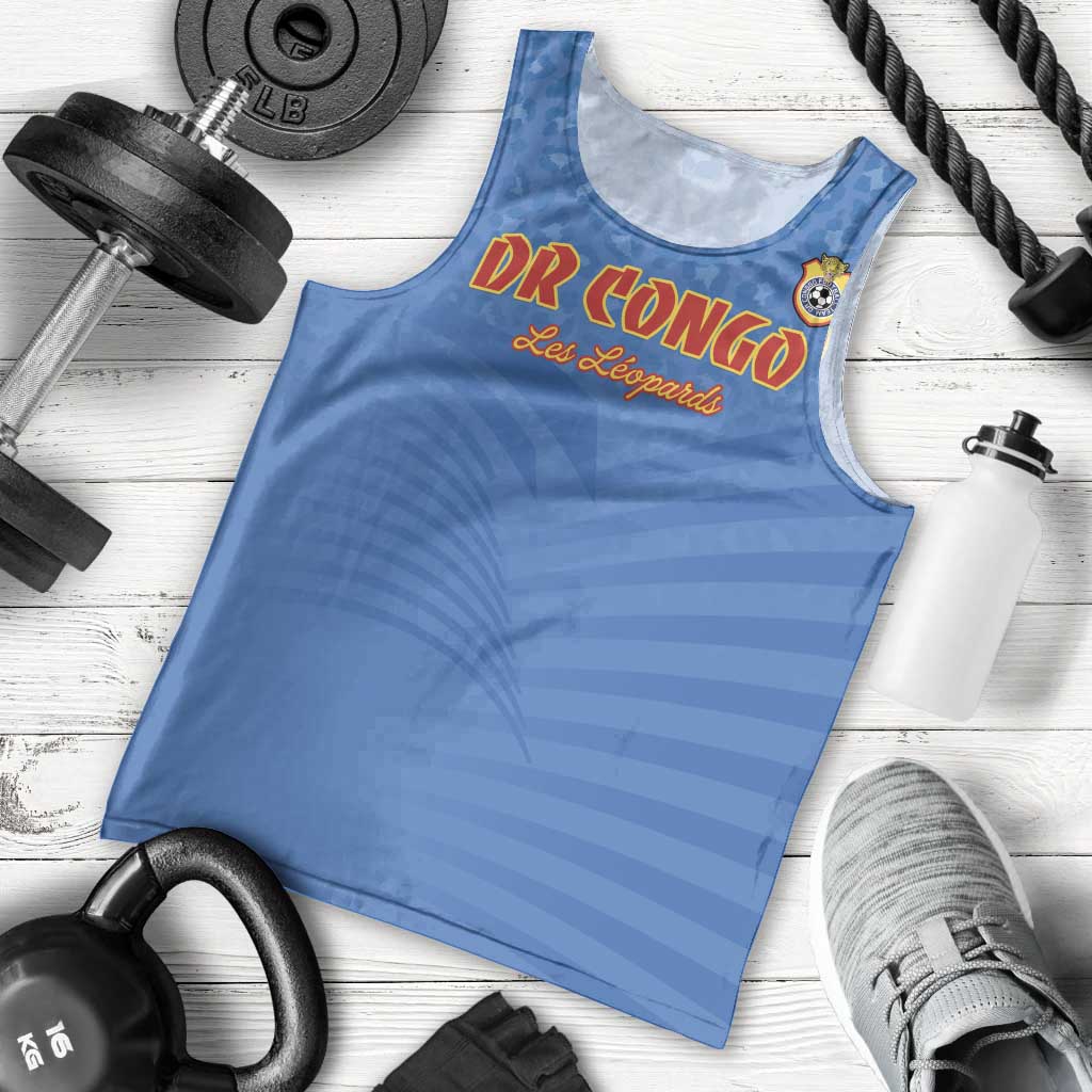 Custom DR Congo Football Men Tank Top Come On Les Léopards - Wonder Print Shop