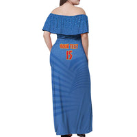 Custom DR Congo Football Off Shoulder Maxi Dress Come On Les Léopards - Wonder Print Shop