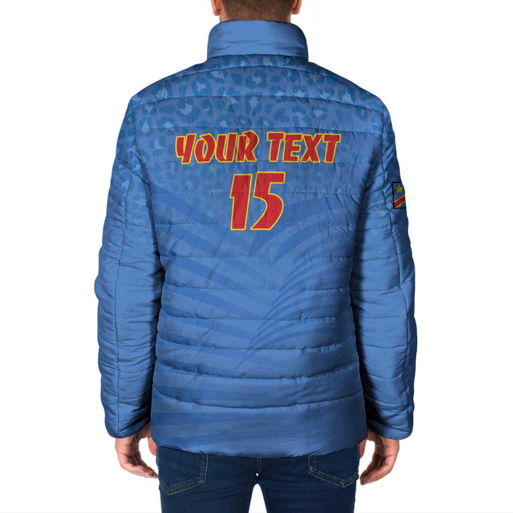 Custom DR Congo Football Padded Jacket Come On Les Léopards - Wonder Print Shop